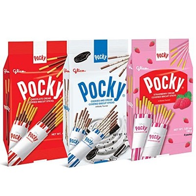 Glico Pocky Sticks Japanese Snacks Pocky Variety Pack of 3