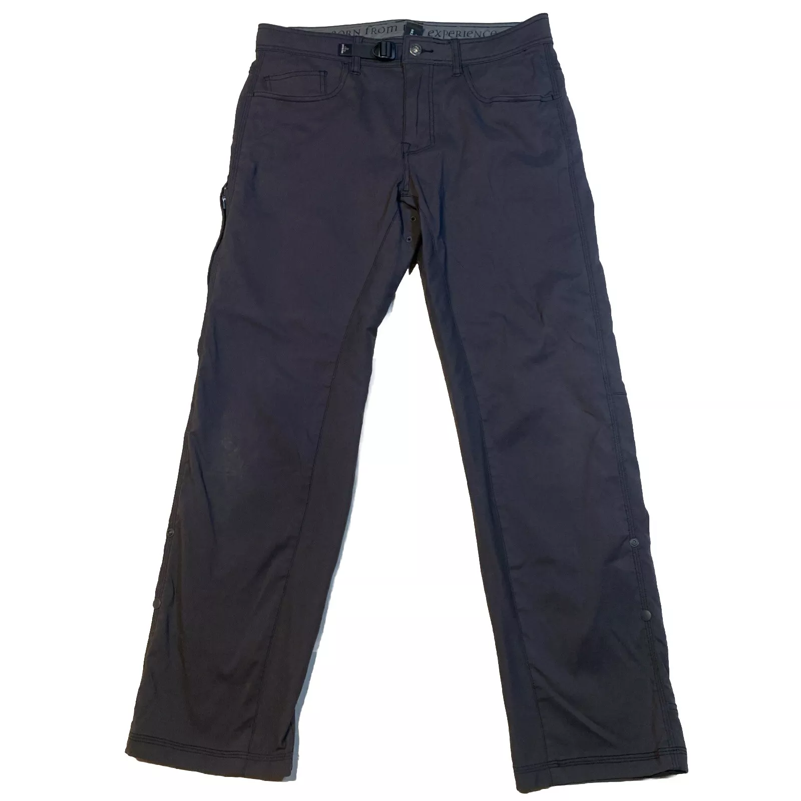 prana stretch zion II straight roll tab belted fit pants