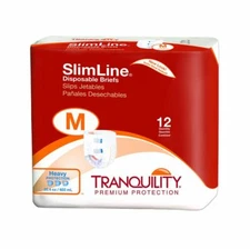Tranquility Slimline Adult Brief Medium 32-44in Heavy Absorbency - 2 Bags of 12