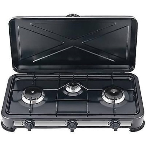 Melchioni Minerva 3 Fornello Gas 3 Fuochi Nero: Cucina Portatile GPL