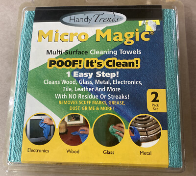 Handy Trends Micro Magic Multi-Surface Cleaning Towels 2 Pack New Open Package