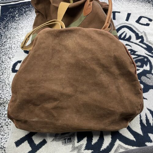 Bolso de fin de semana LL Bean Duffel vintage años 80 lona cuero ribete con correa barco bolso - Imagen 9 de 24