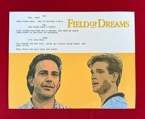 Field of Dreams "Hey Dad? Wanna Have a Catch?" Script Art - 8.5 x 11 - 第 1/7 張圖片