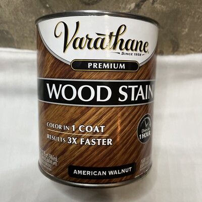 Varathane 266172 Premium Fast Dry Wood Stain Quart American Walnut Rustoleum