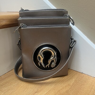 Vintage Metallic Nima Crossbody Purse - Triple Compartment