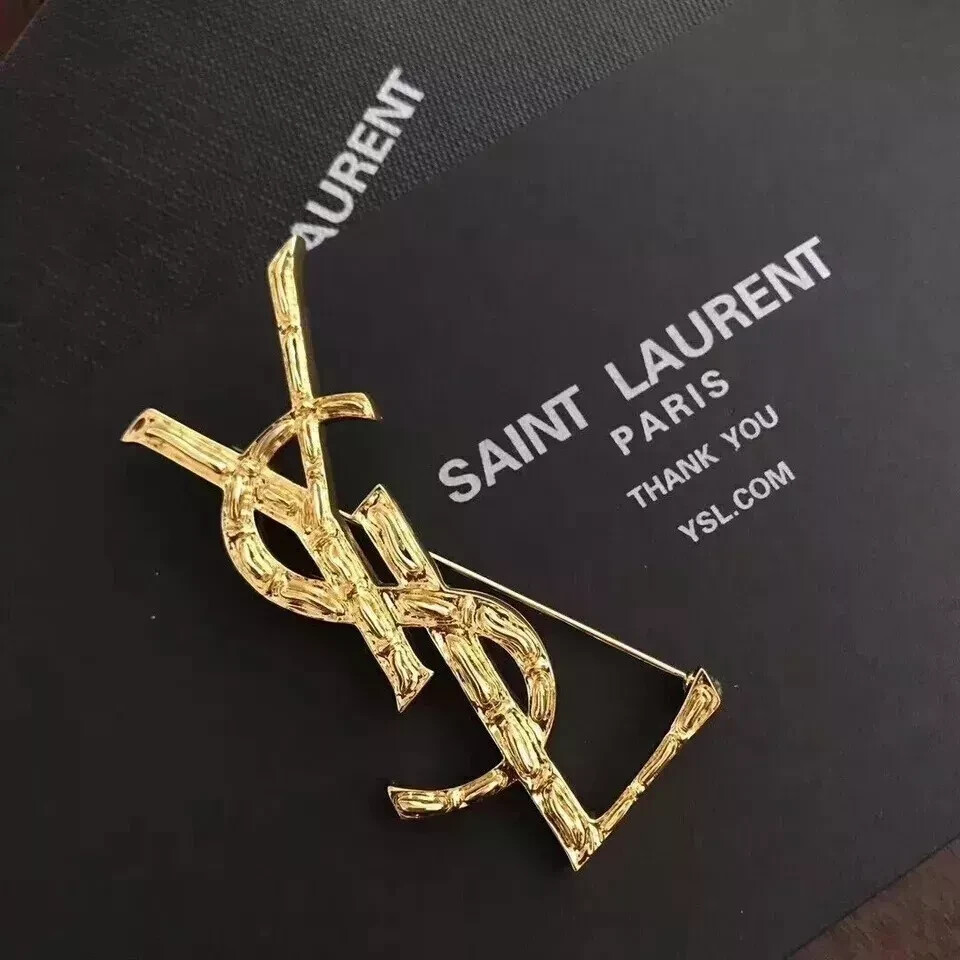 YSL Brooch Classic Gold Brooch Versatile Temperament YSL Brooch Classic Gold Brooch Versatile Temperament