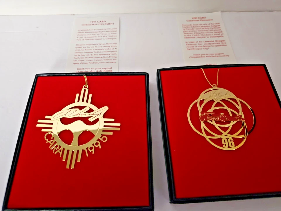 Cara Indy Car Christmas Ornament Collection 1993-1996 Lot Of 4 Racing Ornaments - Image 3 of 4