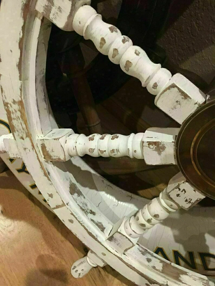 36 «Старинный латунный морской пиратский большой корабль руль деревянный декоративный стиль - Изображение 3 из 4