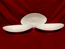 Fortessa Fortaluxe Super White Set Of 3 Oval Serving Bowls/Dish 11 1/2" x 6 1/2"