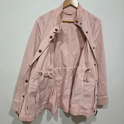 Commonry Jacket AUS 12 US8 Ballet Pink Soft Denim Drawstring Waist Zip Stretch - Picture 4 of 7