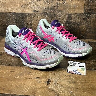 ASICS GEL-Kayano 23 Women Size Grey Pink Running Shoes