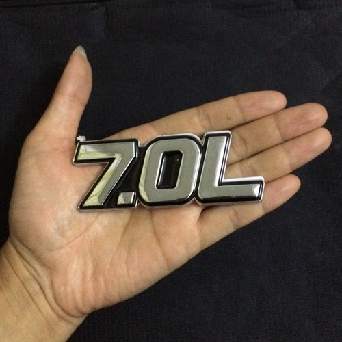 2PCS 7.0L Chrome Black Metal Sticker Badge Emblem Decal Turbo Diesel Racing Auto - Picture 2 of 12