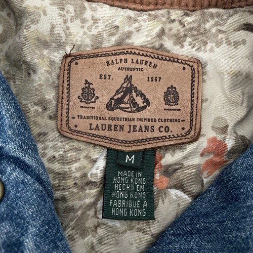 Vintage Polo Ralph Lauren Womens M Quilted Denim Hunting Lined Chore Coat Jacket - Picture 5 of 12