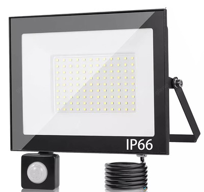 LED FLUTER MIT BEWEGUNGSMELDER/STECKER 10W-500W AUßEN STRAHLER SCHEINWERFER IP66