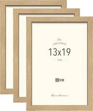 Beige Oak 13x19 Poster Frame Set - 3 Solid Wood Frames with Plexiglass