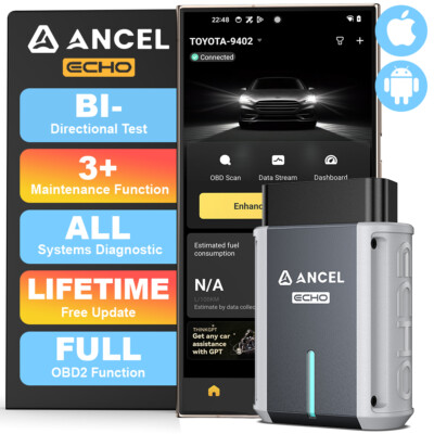 Ancel Echo OBD2 Scanner Bluetooth All Systems Code Reader Car Diagnostic Tool