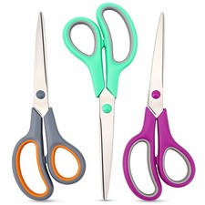 3-Pack 8.5" All Purpose Scissors Comfort Grip Office Home Sewing Crafts