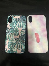 iPhone XR Loopy Case Lot Pink Turquoise Tropical And Pink Purple White Tie Dye