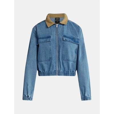 Womens No Boundaries Stranger Things Denim Jacket w/2 Patches size L (12-14)