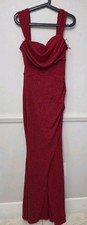 Red Maxi Windsor Dress, Size Large, LOV1151WD