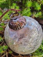 Pallina per albero di Natale Athrios rotonda marrone-oro antico lucida palla ...