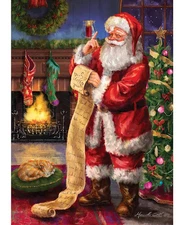 36" x 43" Christmas Santa Wish List Panel $3.99 Ships ANY Amount Of Fabric