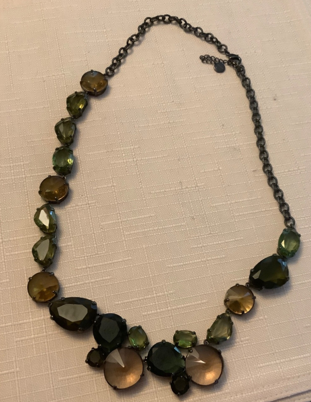 Talbots 26”  Crystal  Multi Shade  Statement Gold… - image 1