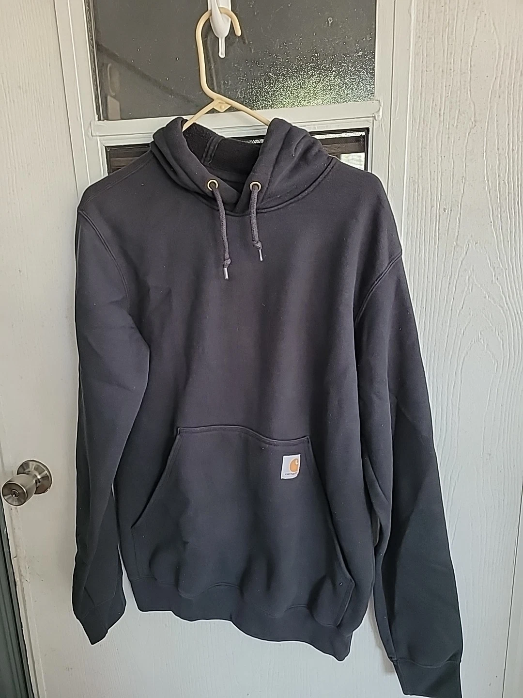 Vintage Carhartt Spellout Black Hoodie Size Medium Pullover Hoodie
