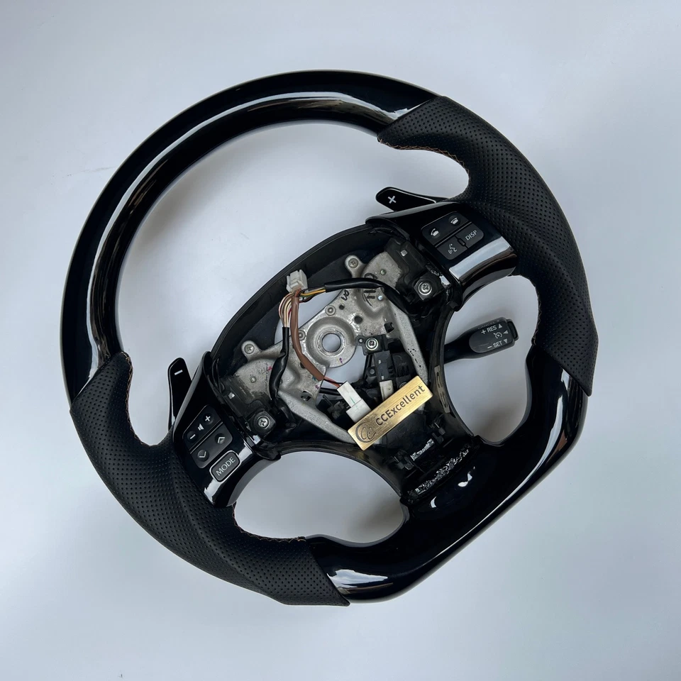 Volante negro brillante con paletas para Lexus IS250/IS300/IS350 2006-2013 Foto 3 de 4