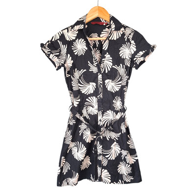 John Richmond Floral Graphic Print Belted Shirt Dress - Size S/M