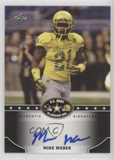 2015 Leaf US Army All-American Bowl Auto Black 4/10 Mike Weber #BA-MW1 Auto 0b2