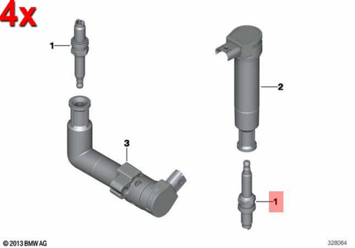 4x Genuine BMW 259 A67 K25 K26 K27 K28 K29 R21 R22 R28 Spark Plugs 12127728634