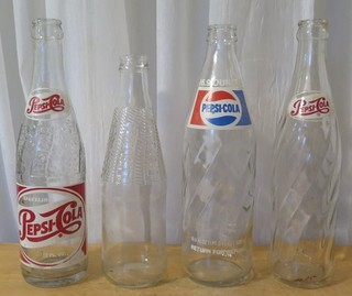 Vintage Pepsi Glass Bottle lot half liter 12 oz swirl MORE