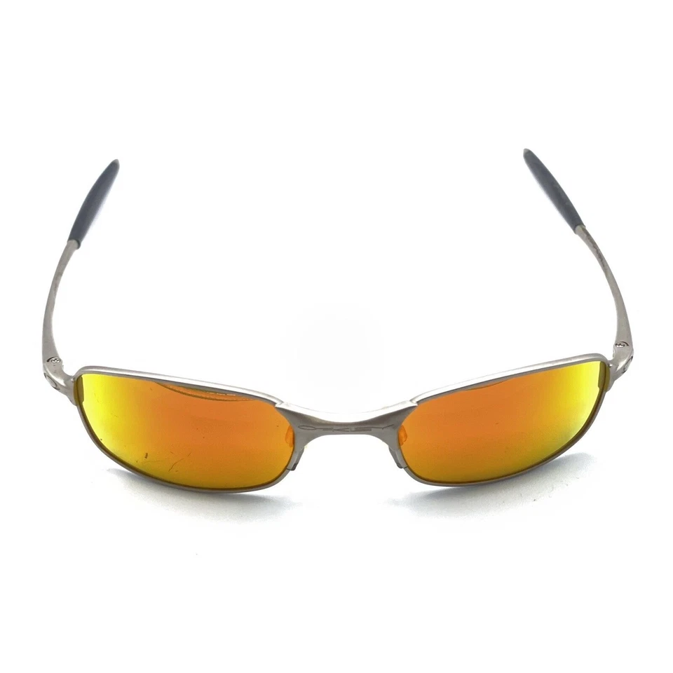 Monturas de gafas Oakley Square Wire 2.0 gris metal de metal diseñador hombres mujeres Foto 3 de 4