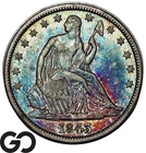 1843 Seated Liberty Half Dollar, Choice AU++/Unc Toner, Better Date