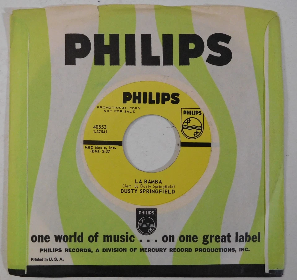 DUSTY SPRINGFIELD I Close My Eyes And Count To Ten La Bamba PHILIPS 45 promo NM - Image 2 of 2