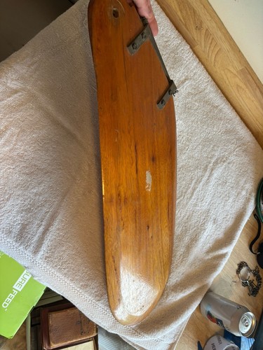 Used Vtg Sunfish Sailboat Rudder Blade Wood And Brass NICE - Picture 9 of 13