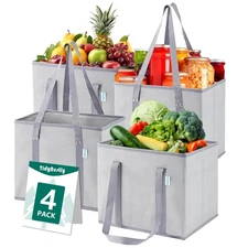 Reusable Grocery Bags Foldable 4 Pack Heavy Duty Reusable Shopping Bags with ...