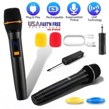 2Pcs UHF Wireless Microphone System Supercardioid Dynamic Vocal Microphone Mic