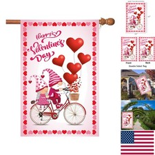 Elegant Double-Sided Valentine's Day Garden Flag 28 x 40 - Romantic Home Decor