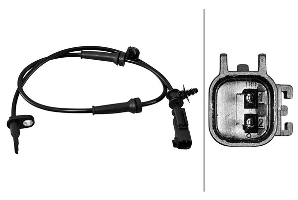 Vorderachse Hella 6PU 358 217-191 Sensor, Raddrehzahl FüR Tesla-image