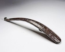 Superb Antique Chinese Warring States Period Bronze Belt Hook w Silver and Gold