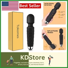 Wireless Waterproof Mini Power Wand Massager with 8 Speeds 20 Modes USB Recha...