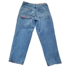 Vintage PACO Men's 6 Pocket Double Button Zip Up Baggy Fit Jeans 36x30 Y2K Denim