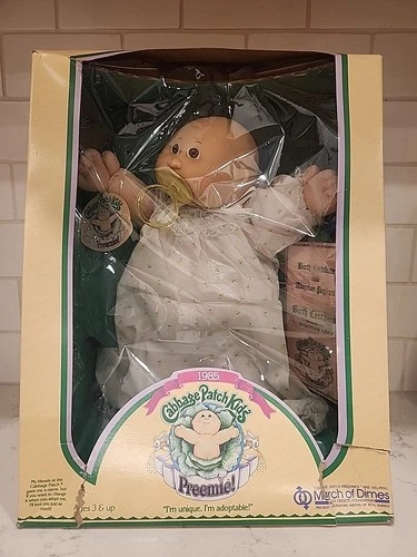 Vintage 1985 Cabbage Patch kids Preemie Coleco March of Dimes Girl Savannah Lora
