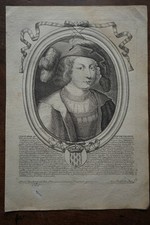 CLOTAIRE III (652-673). PORTRAIT ENGRAVING 1714 KING OF FRANCE. LARMESSIN