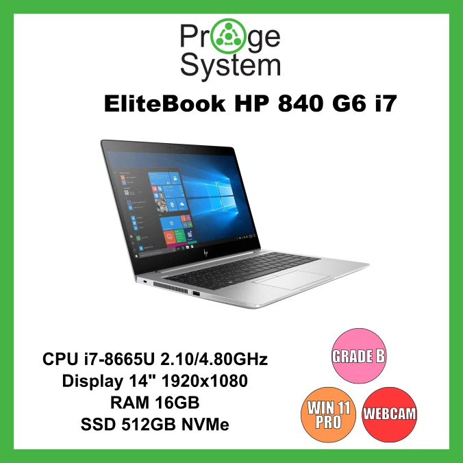 HP EliteBook 840 G6 · i7-8665U · 16GB · 512GB