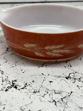 VINTAGE Pyrex Wheat Harvest Brown Casserole Dish 472-B 500ml No Lid