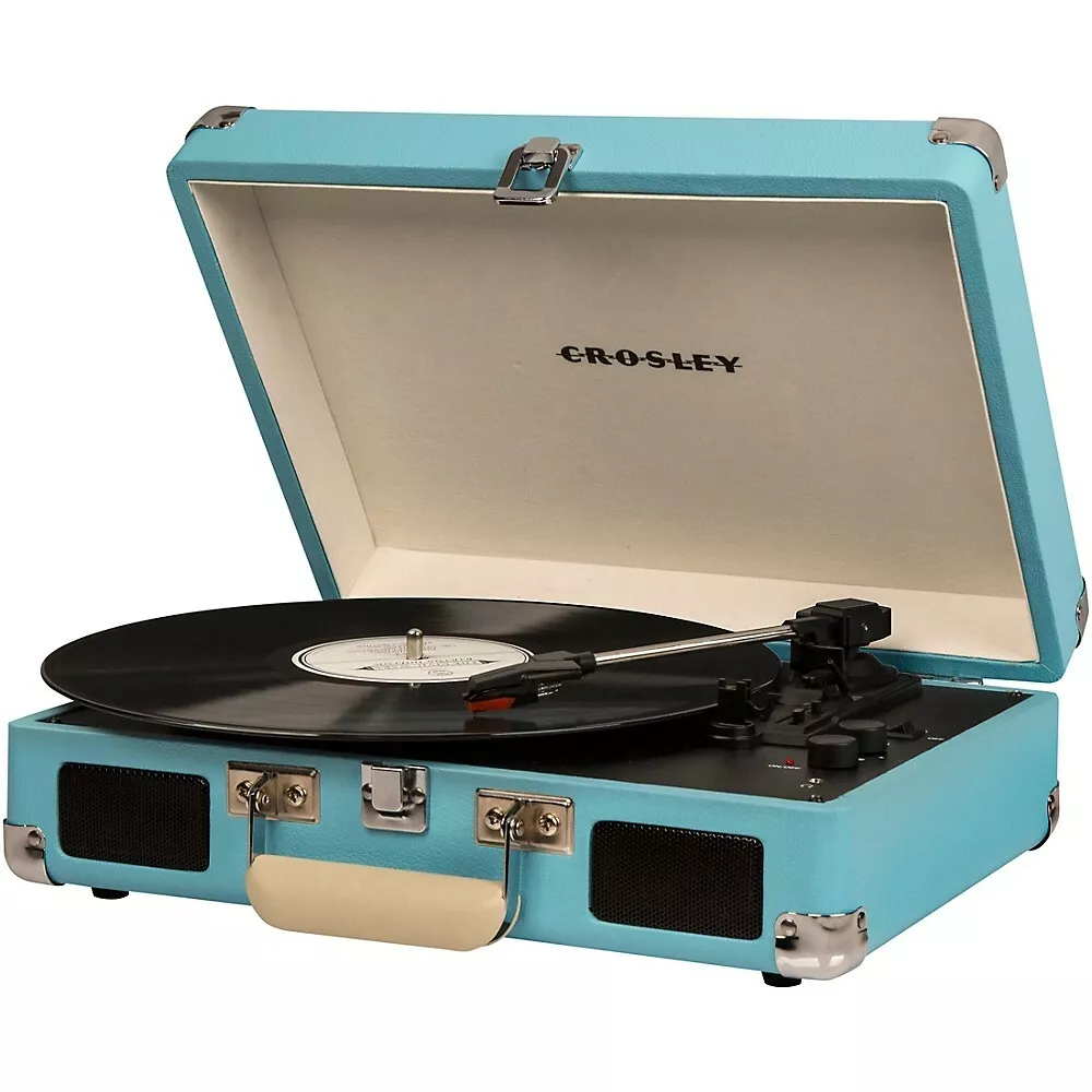 Crosley CR5008A Cruiser Portable Turntable Vinyl Player w/ Speakers  Turquoise