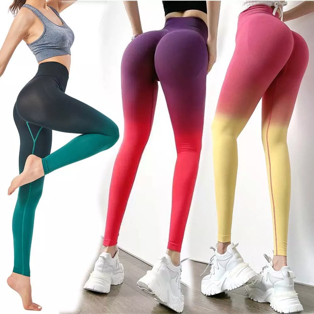 Women's Seamless Scrunch Butt Lifting High Rise Leggings Tummy Control Yoga  Pant